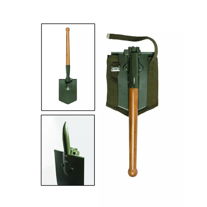 Mil-Tec Palabra plegable de 63 cm de longitud Cubierta de mango de madera de acero incluida