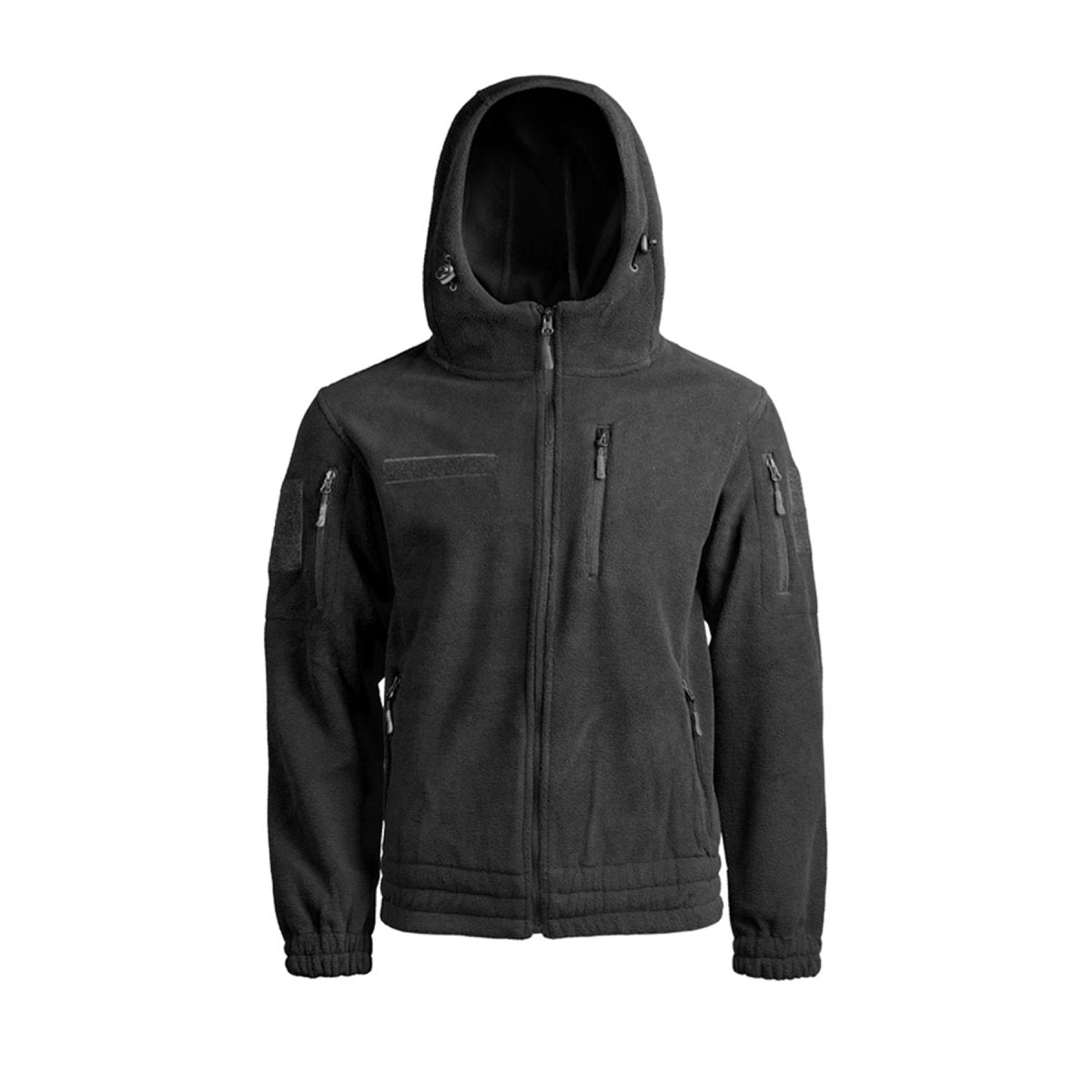 Chaqueta polar MIL-TEC GEN II Cálida Codos reforzados Capucha Bolsillo en el pecho Negro