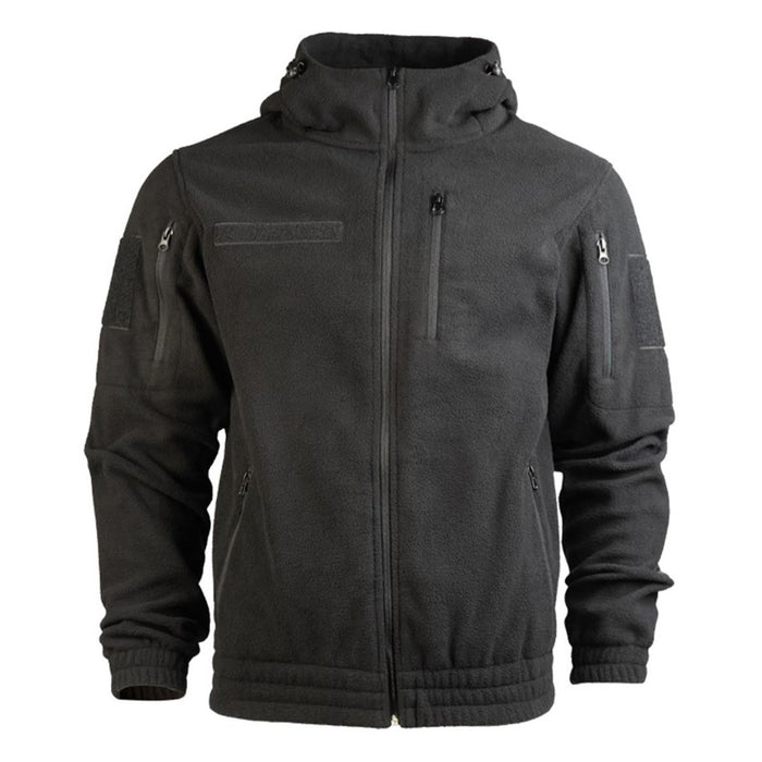 MIL - TEC GEN II Chaqueta Polar Cálida Codos Reforzados Capucha Bolsillo En El Pecho Negro - GoMilitar