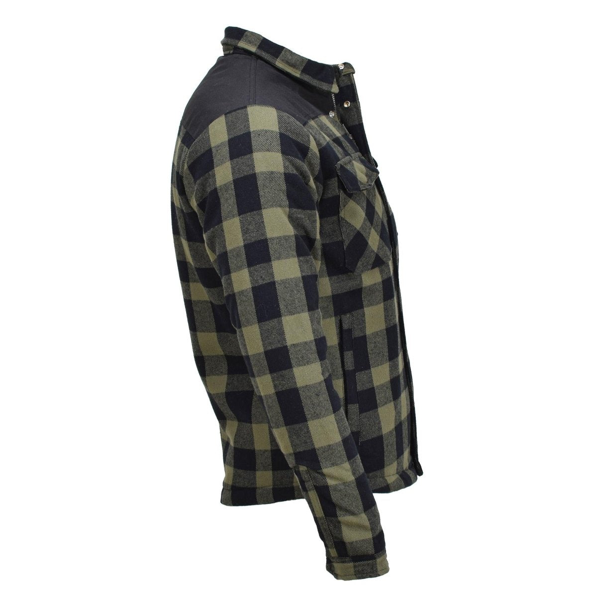 MIL-TEC Alemania Militar Lumberjack Chaqueta a cuadros Aparecido Black Black Olive NUEVO