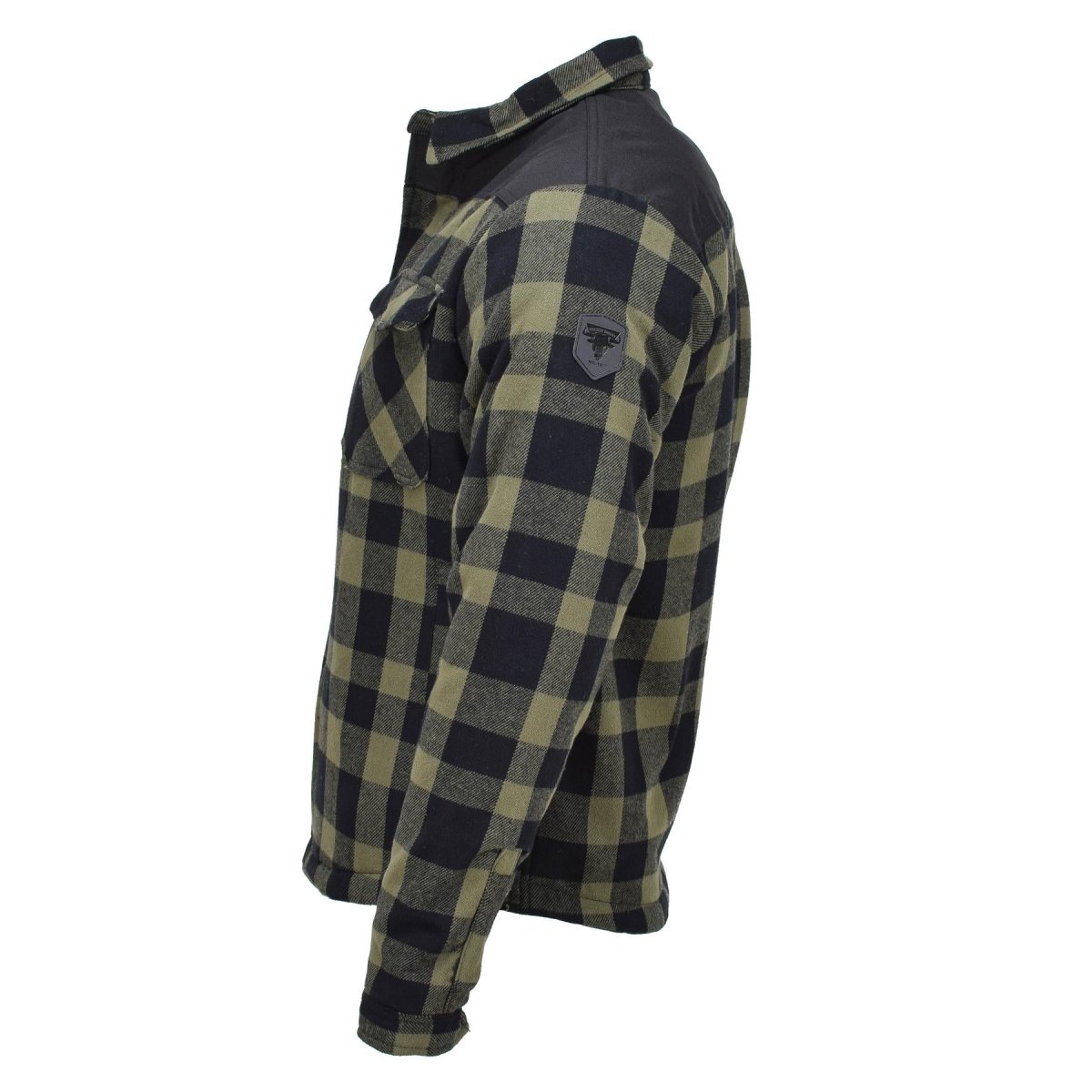 MIL-TEC Alemania Militar Lumberjack Chaqueta a cuadros Aparecido Black Black Olive NUEVO