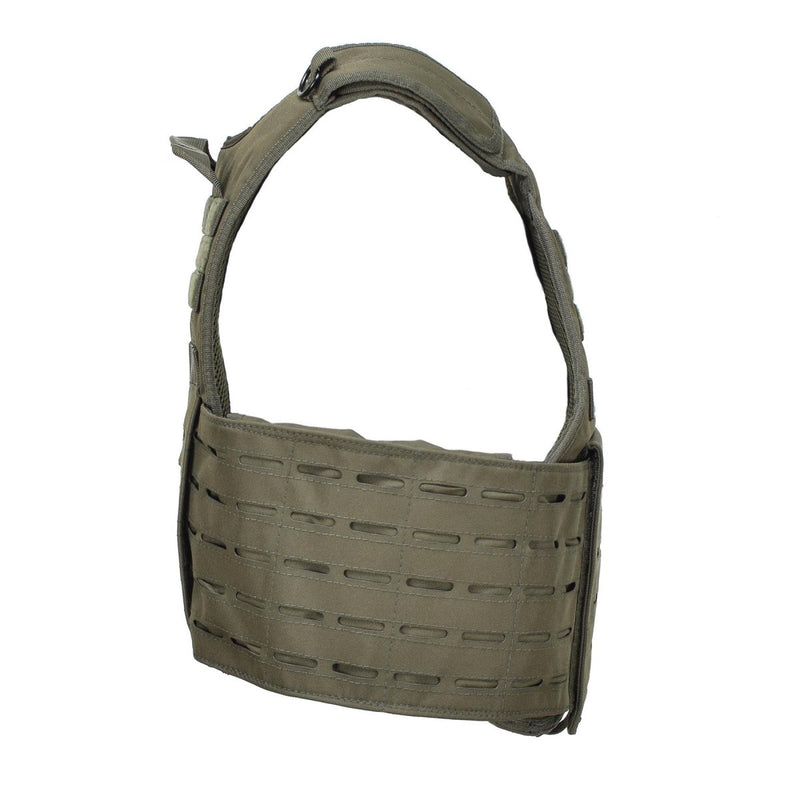 Olive MIL-TEC laser cut modular plate carrier tactical vest with MOLLE system for customizable gear attachment