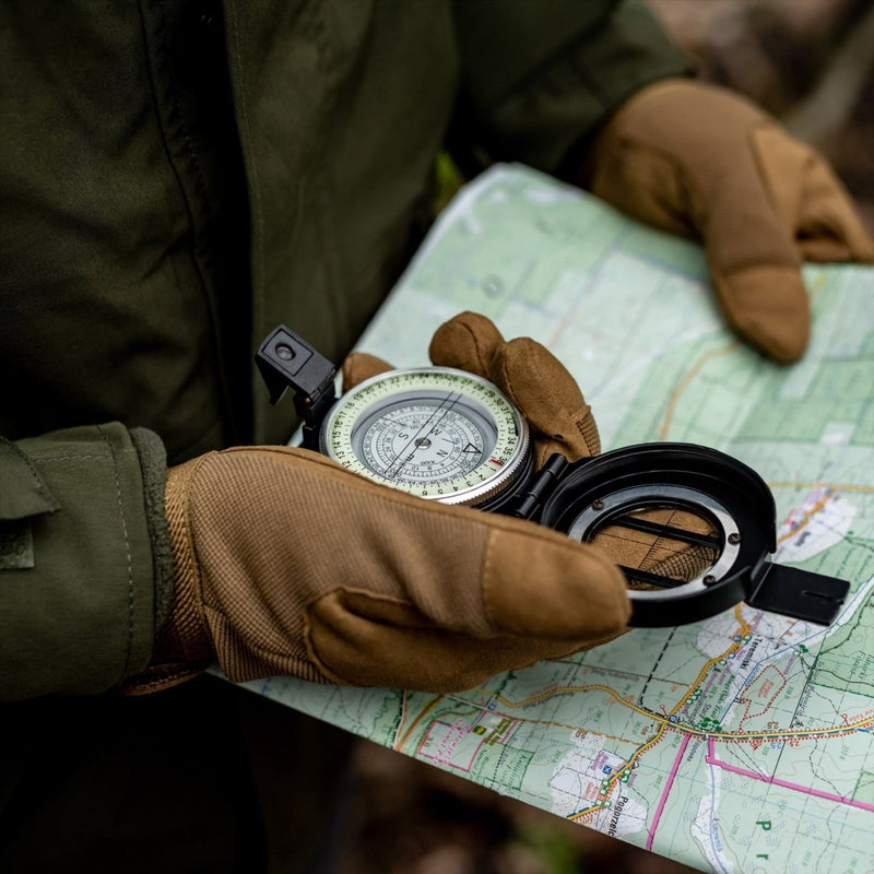Mil-Tec Metal Lensated Compass Cosificación de aluminio NAVELACIÓN DE LA CARA DE LA CARA NEGRA