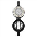Mil-Tec Metal Lensated Compass Cosificación de aluminio NAVELACIÓN DE LA CARA DE LA CARA NEGRA