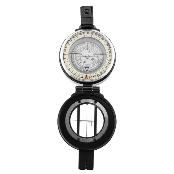 Mil-Tec Metal Lensated Compass Cosificación de aluminio NAVELACIÓN DE LA CARA DE LA CARA NEGRA