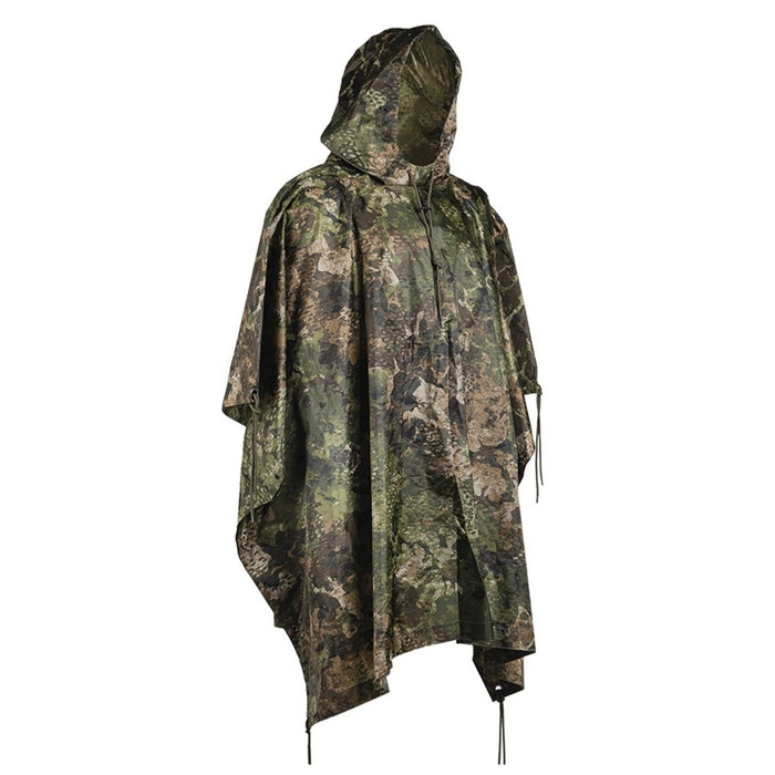MIL - TEC Poncho tienda de campaña ligera antidesgarro con capucha impermeable recubierta de PVC de camuflaje - GoMilitar