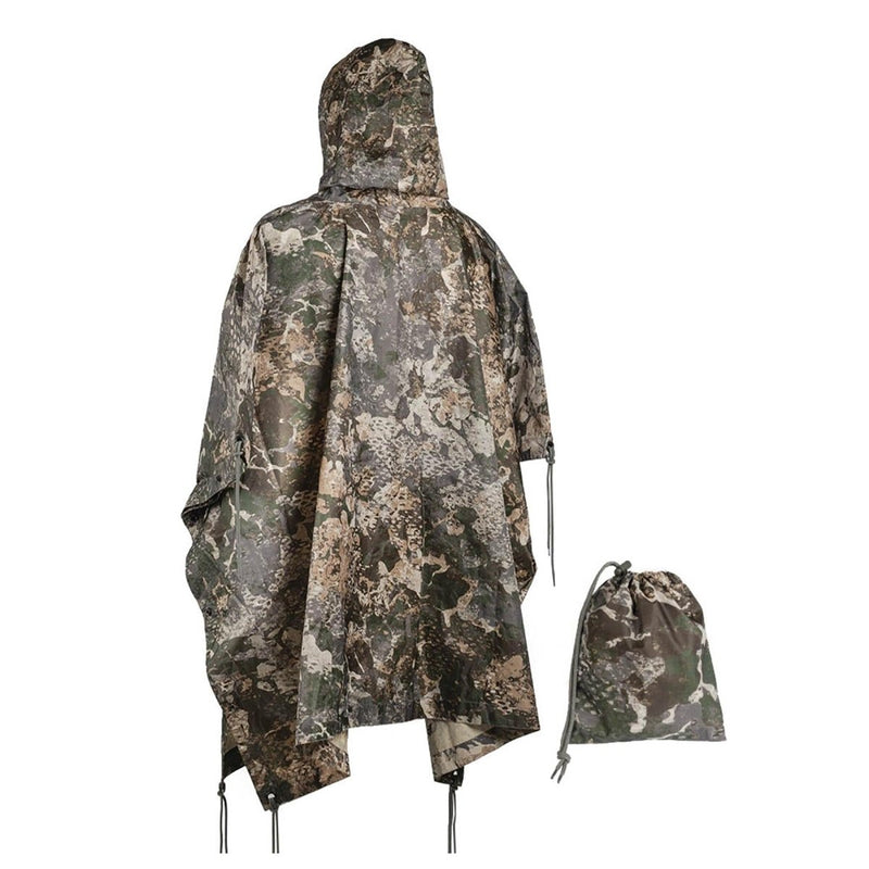MIL - TEC Poncho camouflage PVC coated waterproof hooded ripstop lightweight tent - GoMilitar