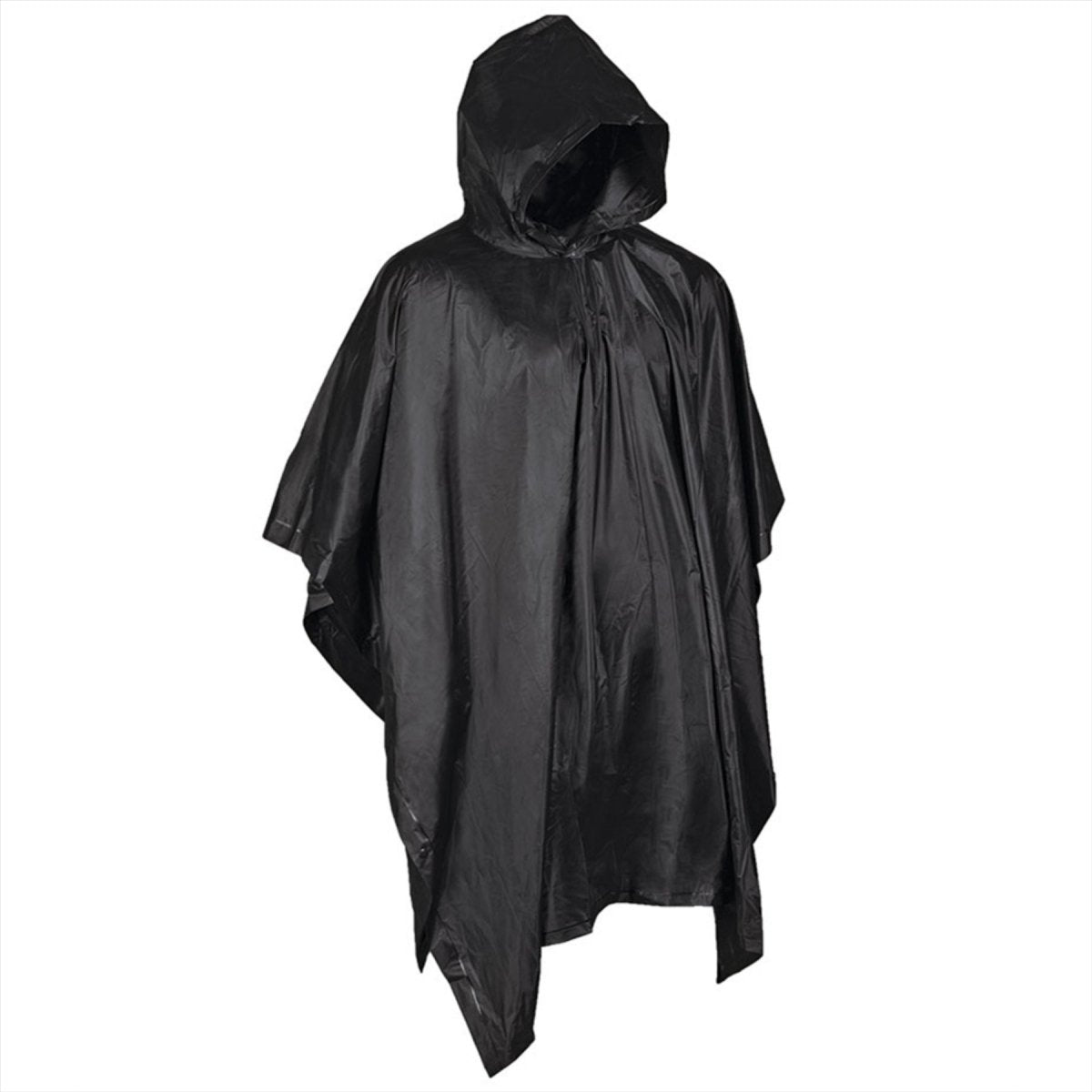 MIL-TEC Poncho con capucha, versátil, resistente al agua, bolsa de malla incluida, negro