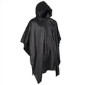 MIL-TEC Poncho con capucha, versátil, resistente al agua, bolsa de malla incluida, negro