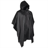 MIL-TEC Poncho con capucha, versátil, resistente al agua, bolsa de malla incluida, negro