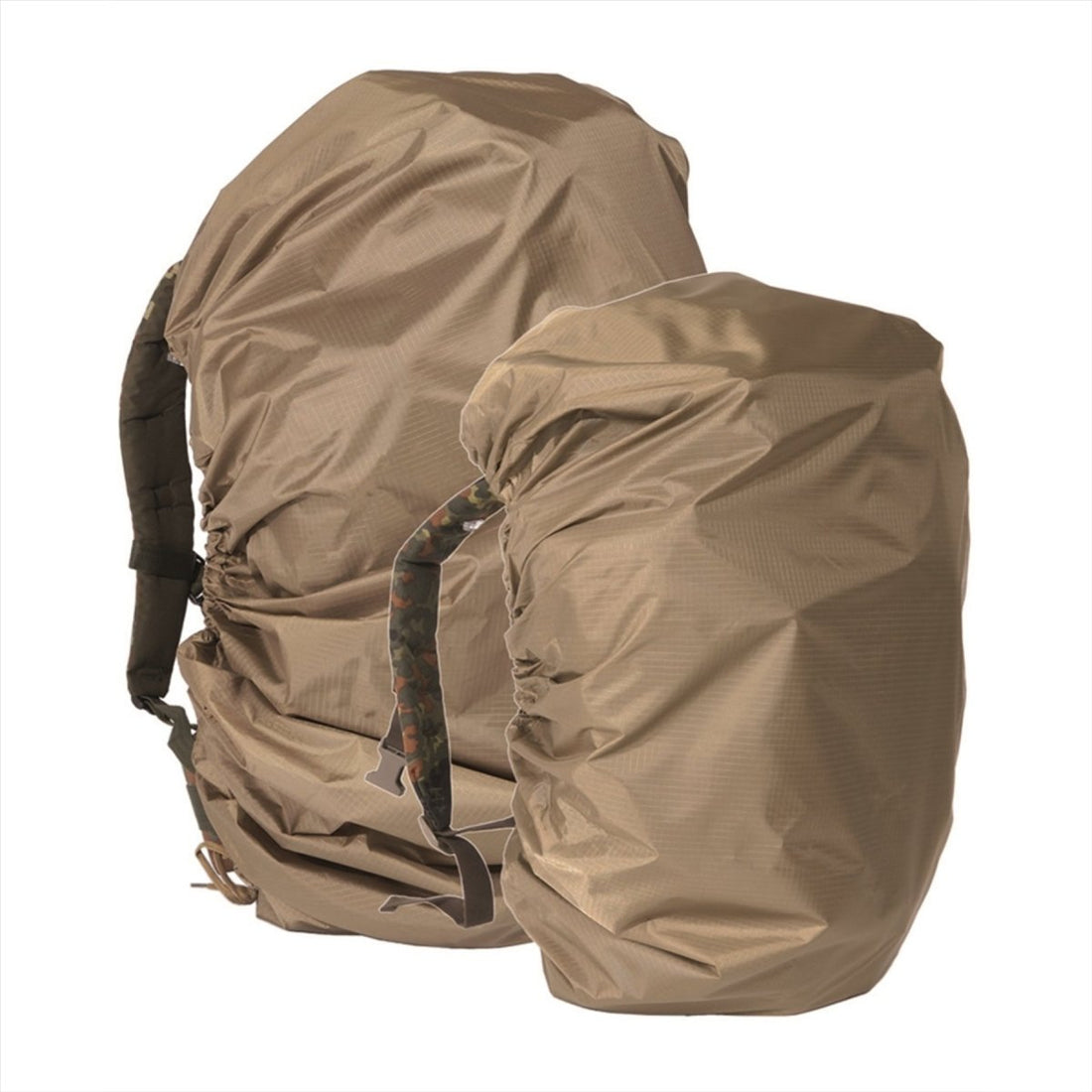 Funda para mochila MIL-TEC Funda impermeable recubierta de poliuretano ajustable hasta 80L Coyote