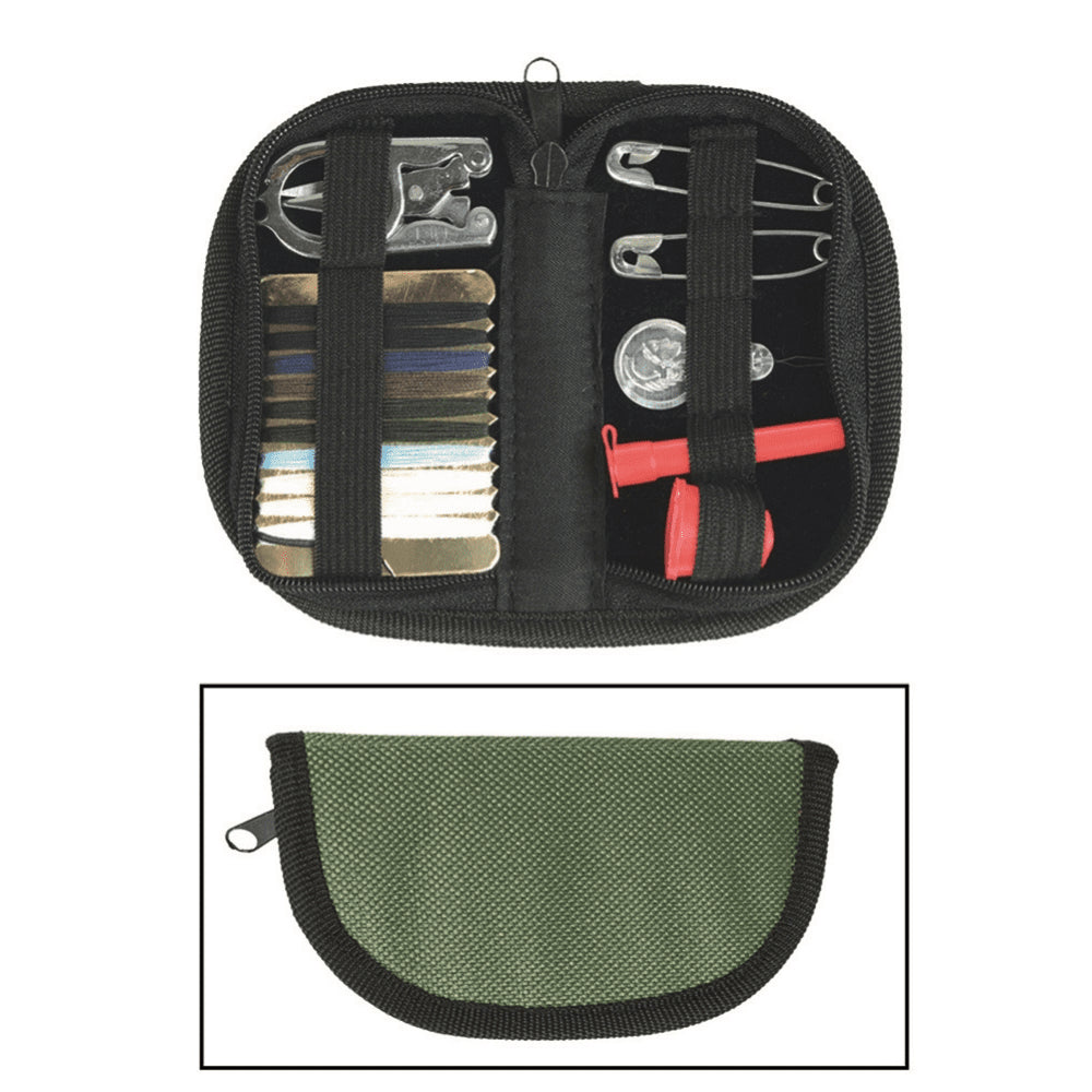 Mil-Tec Kit de costura Bolsa Viaje Camping Reparación Supervivencia Set Oliva Darb