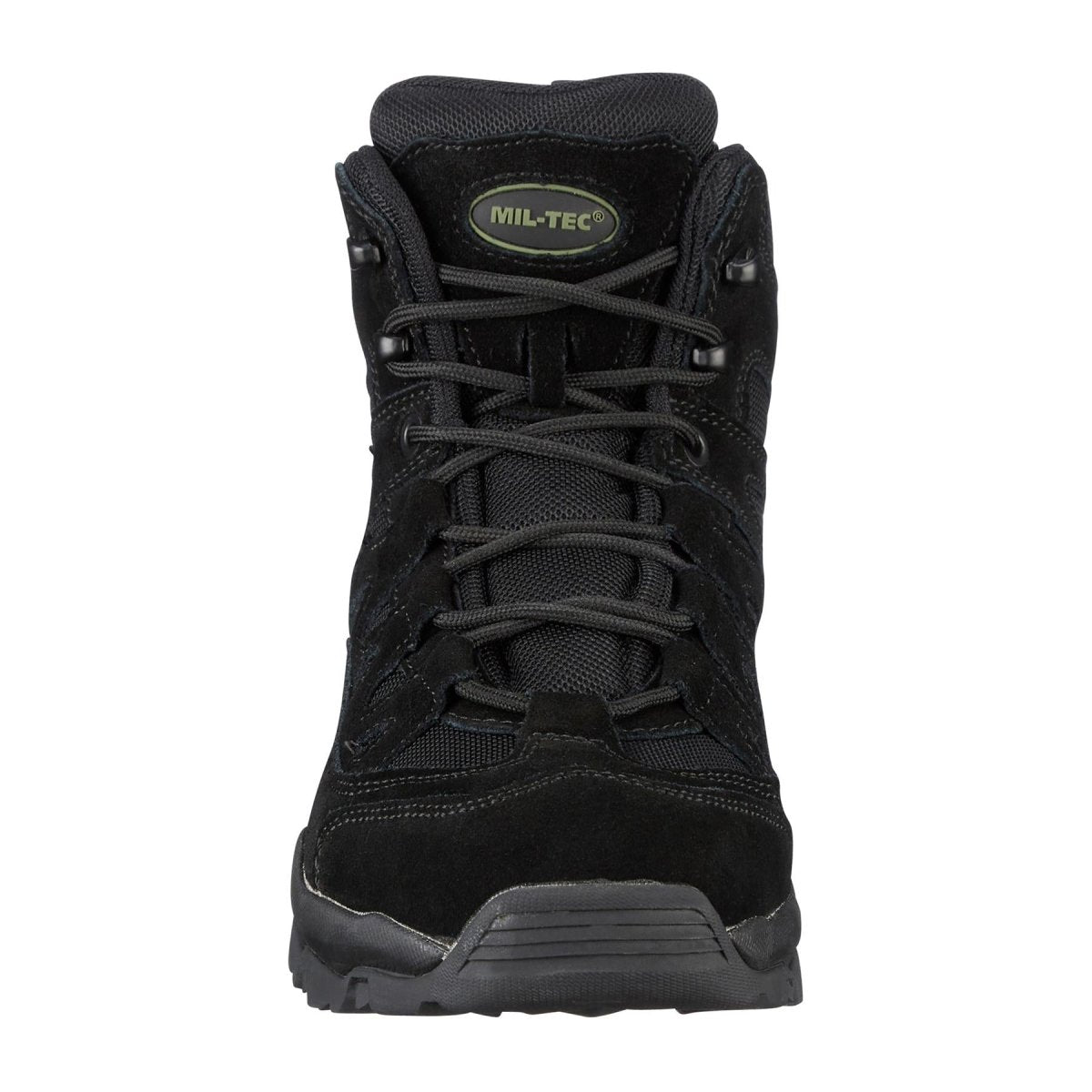Botas de escuadrón Mil-Tec Botridas Mid-Round Sole Camping Footwear de gamuza negra al aire libre