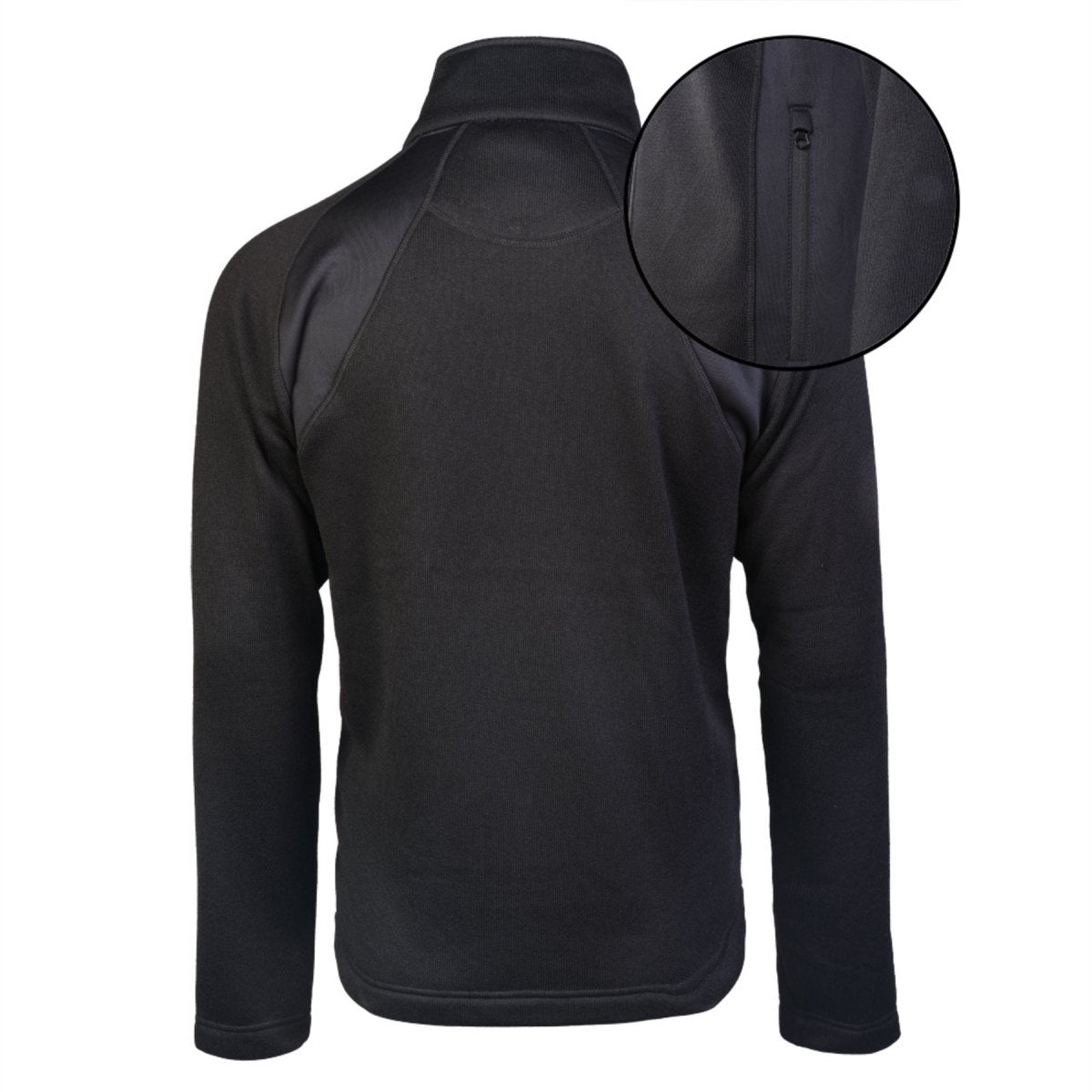 Chaqueta polar Mil-Tec Structure Cálida táctica para exteriores con bolsillos con cremallera, color negro