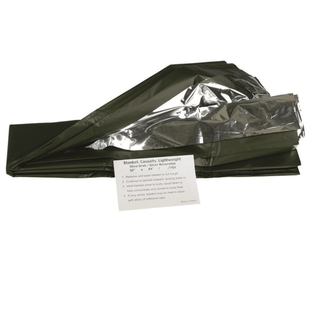 Mil-Tec Manta de Supervivencia Emergencia Térmica Ligera Oliva Aluminio