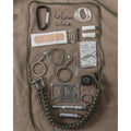 Kit de supervivencia MIL-TEC grande 12 m Paracord iniciador de fuego brújula silbato negro