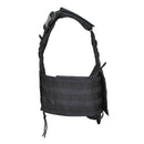 Black MIL-TEC tactical plate carrier vest with adjustable straps and MOLLE webbing for military and law enforcement use