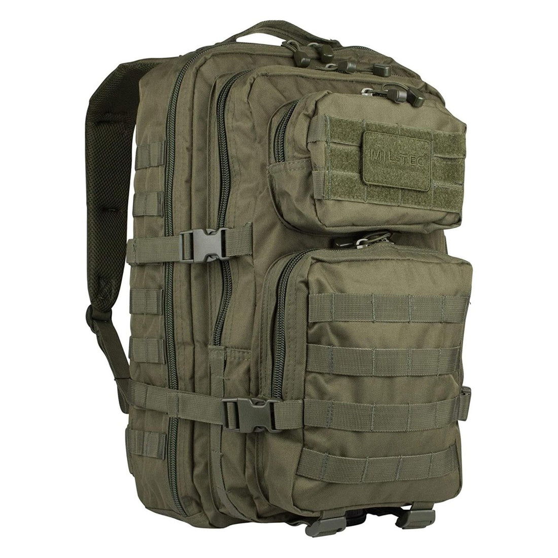 Mil-tec Asalto de asalto de asalto de EE. UU. Mochila para caminar con senderismo mochila al aire libre 36L Olive