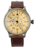MIL-TEC Vintage Army Quartz Watch Pilot Phily de cuero natural Marrón marrón