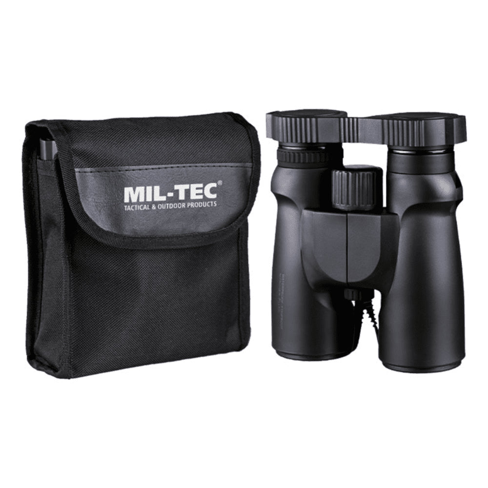 Mil-Tec Binoculares impermeables 8x42 Negro Óptica de senderismo para caza al aire libre