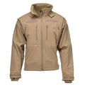 Chaqueta de senderismo a prueba de viento de Mil-tec cáscara de tormenta suave zips de vellón de vellón coyote