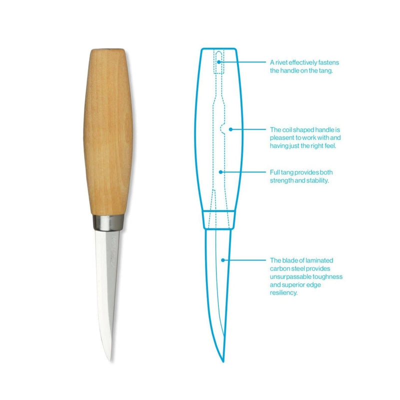 Morakniv Woodcarving 106 Herramienta de carpintería de madera Artesanos de acero al carbono Tallador de tallado