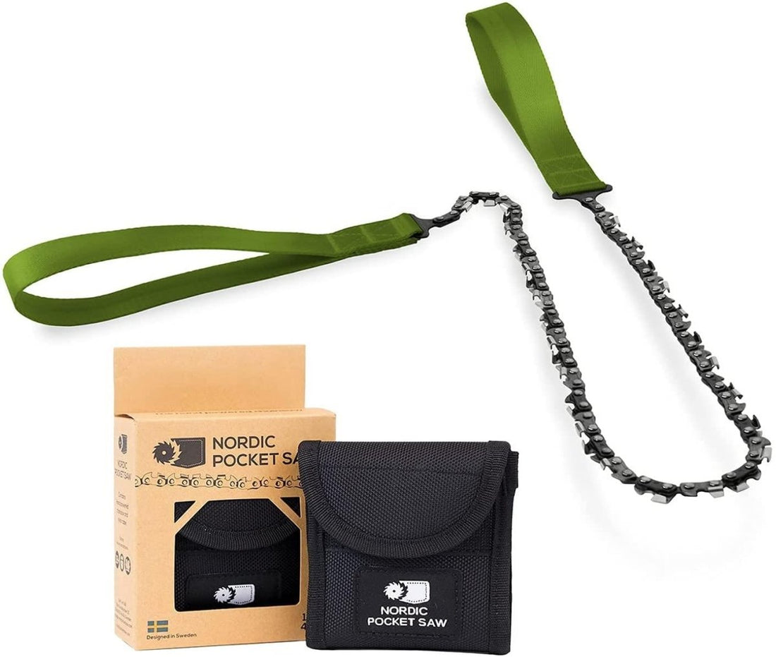 Nordic Pocket Saw Manijas verdes de calidad de motosierra manual de emergencia de emergencia al aire libre