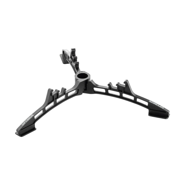 Soporte de pie negro, ligero y duradero para un soporte estable del recipiente de gas durante actividades de cocina y acampada al aire libre.