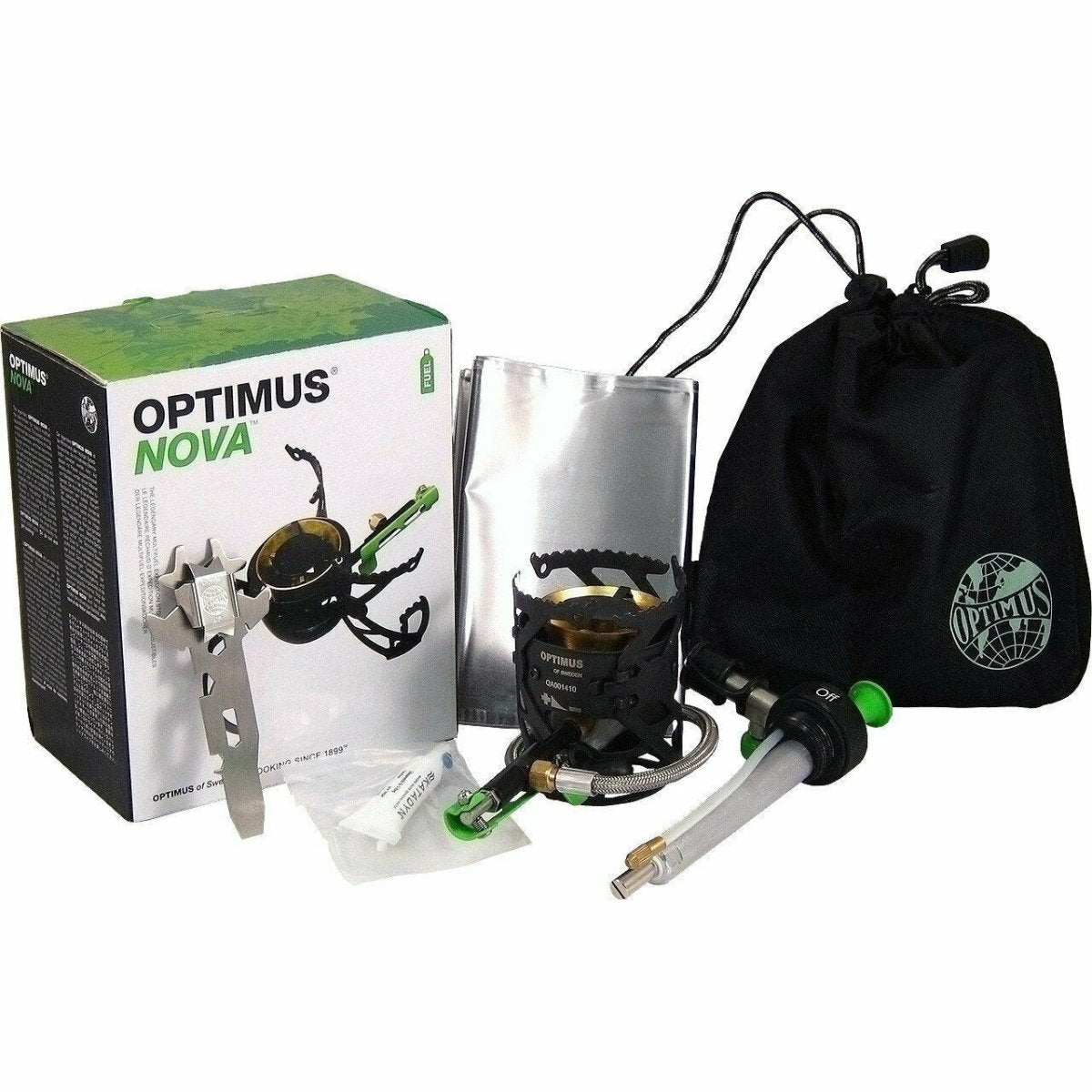 Optimus Nova Stove Multi Combustible Expedición Compacta Base de peso ligero Camp Woods