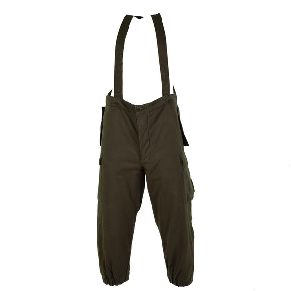 Original Austrian army combat pants bib military olive OD overall w braces NEW - GoMilitar