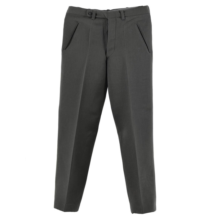Pantalones de desfile militares grises originales del ejército austríaco con cintura ajustable y trabillas para cinturón en nuevas condiciones