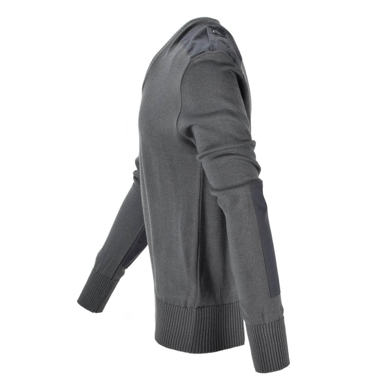 Original Austrian army pullover Jumper commando grey wool V - neck sweater NEW - GoMilitar