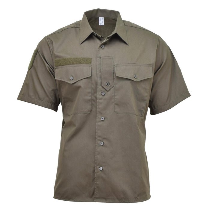 Camisa de campo de combate de manga corta, ligera, verde oliva, original del ejército austríaco M65 con bolsillos