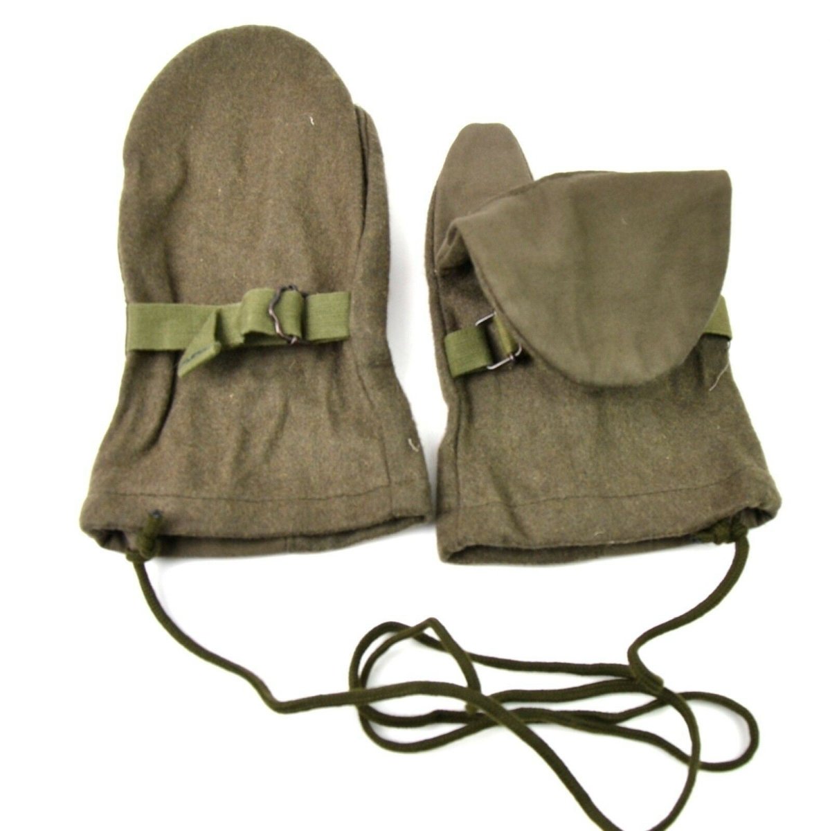 Guantes de invierno originales de lana del ejército austríaco, color verde oliva