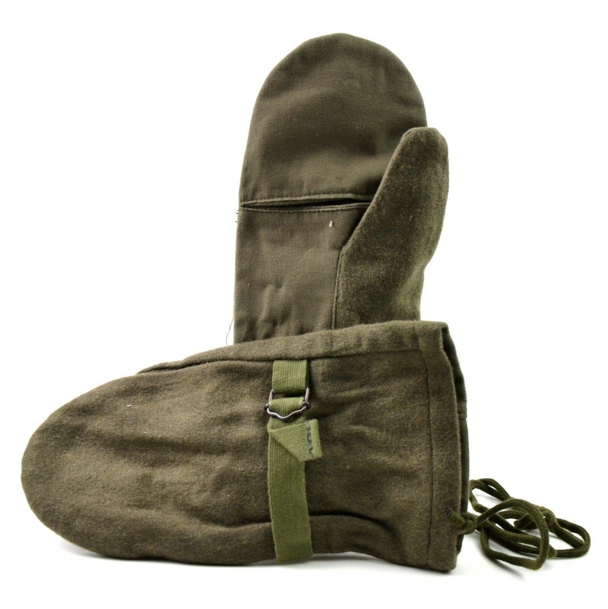 Guantes de invierno originales de lana del ejército austríaco, color verde oliva