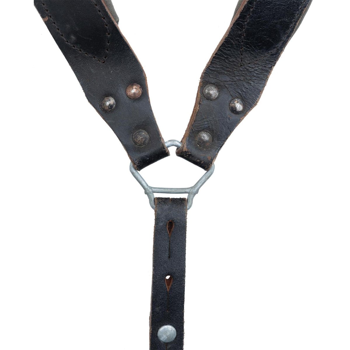Ejército austriaco original aparato áspero de cuero vintage de cuero genuino