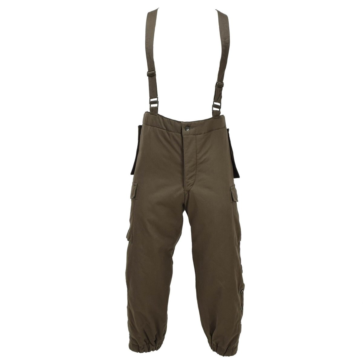 Pantalones de invierno militares austriacos originales con aislamiento repelente al agua color oliva
