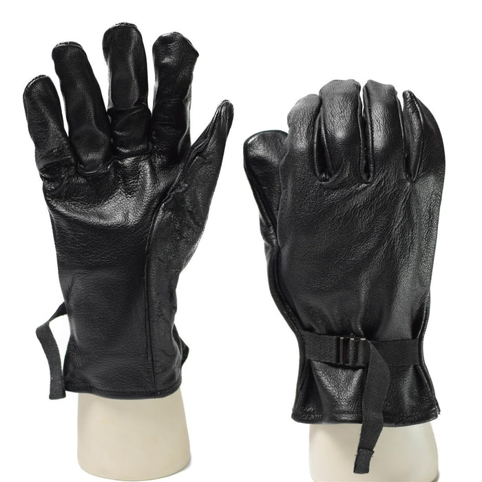 Guantes de cuero de soldado táctico del ejército belga originales edición militar negra NUEVO - GoMilitar