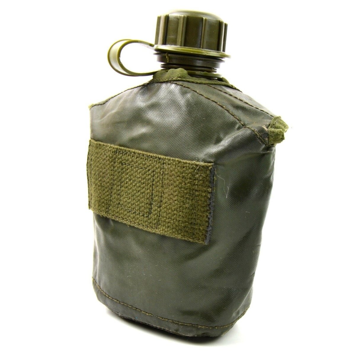 Cantimplora militar belga original M1 con tapa, botella para equipo de campo, color verde oliva