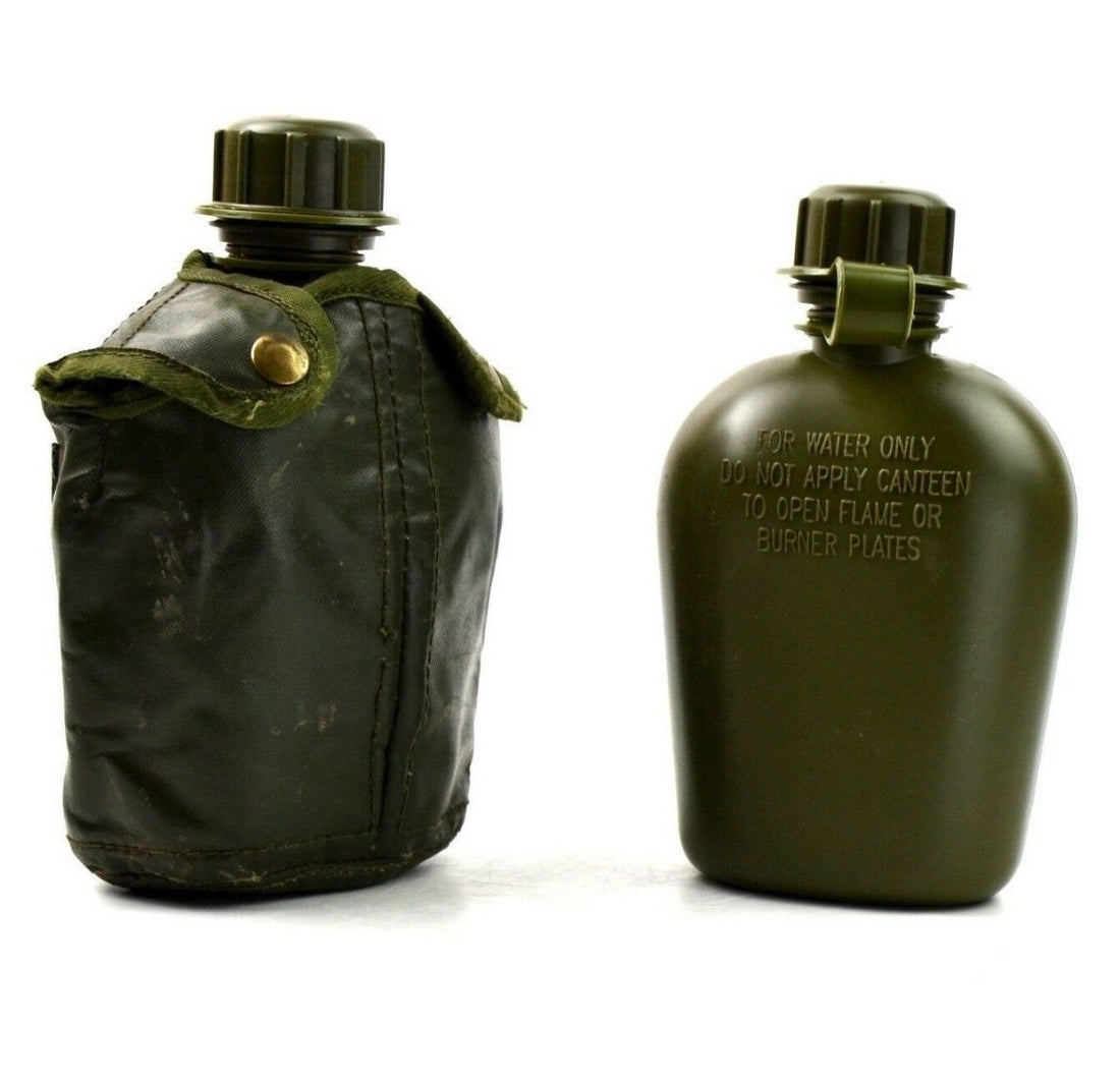 Cantimplora militar belga original M1 con tapa, botella para equipo de campo, color verde oliva