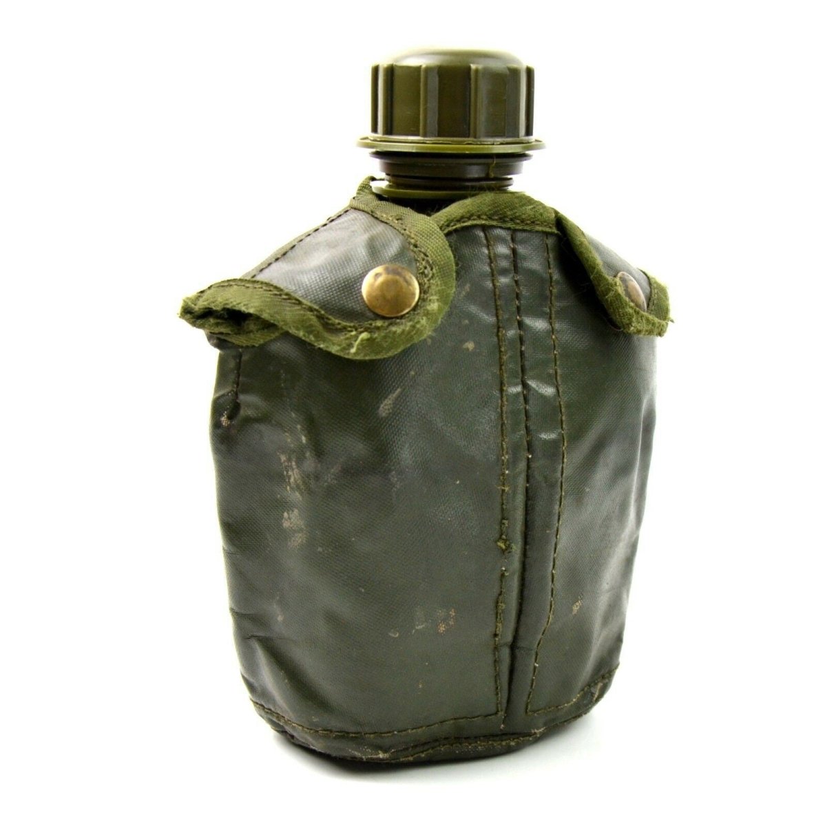 Cantimplora militar belga original M1 con tapa, botella para equipo de campo, color verde oliva