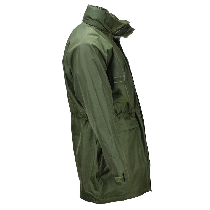 Original Belgian military rain long jacket with liner olive waterproof field NEW - GoMilitar