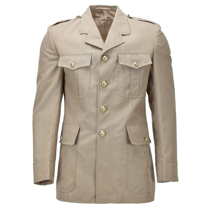 Chaqueta Formal Militar Original De Bélgica Botones De Metal Charreteras De Hombro Caqui - GoMilitar