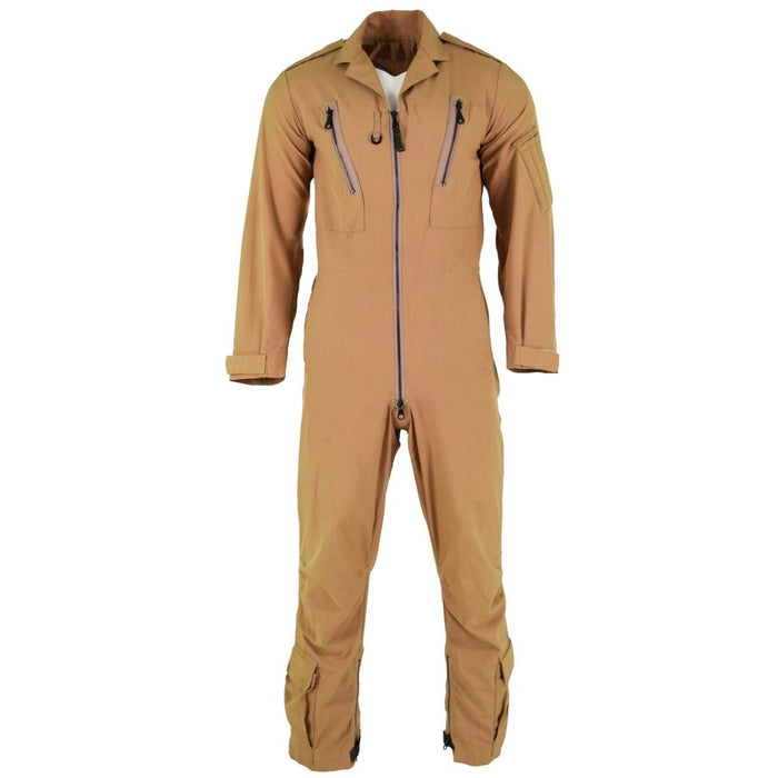 Mono beige de traje de vuelo de aramida MK 16 B RAF de la tripulación aérea del ejército británico con bolsillos con cremallera y puños ajustables