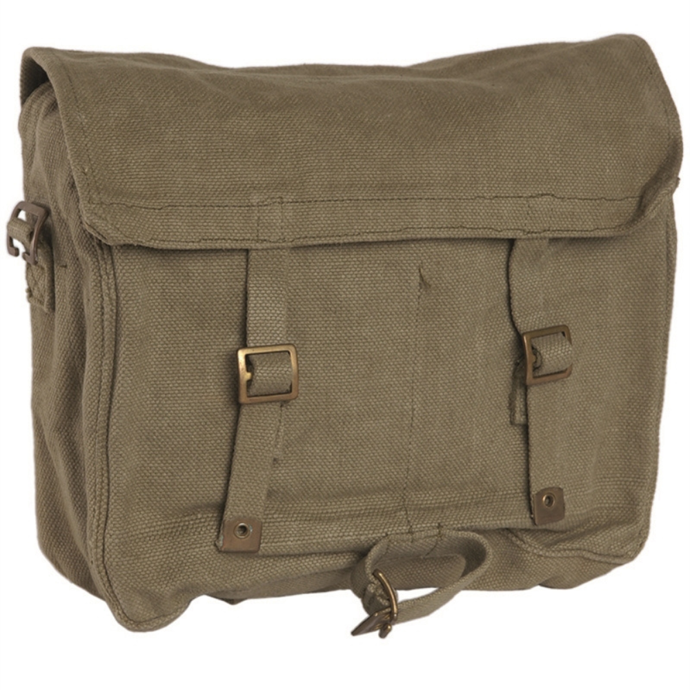 Bolso de hombro original del ejército británico M37, mochila de campo de lona, color caqui