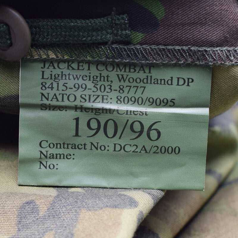 Combate militar del ejército británico original Camisa de chaqueta de campo DPM 95 Ligero nuevo