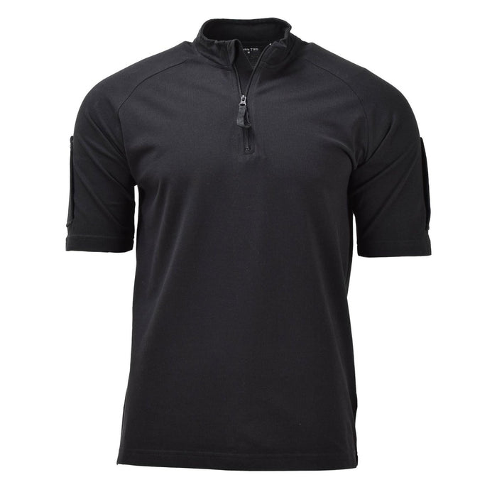 Camisetas tácticas originales de la policía del ejército británico de manga corta con cremallera negro NUEVO - GoMilitar