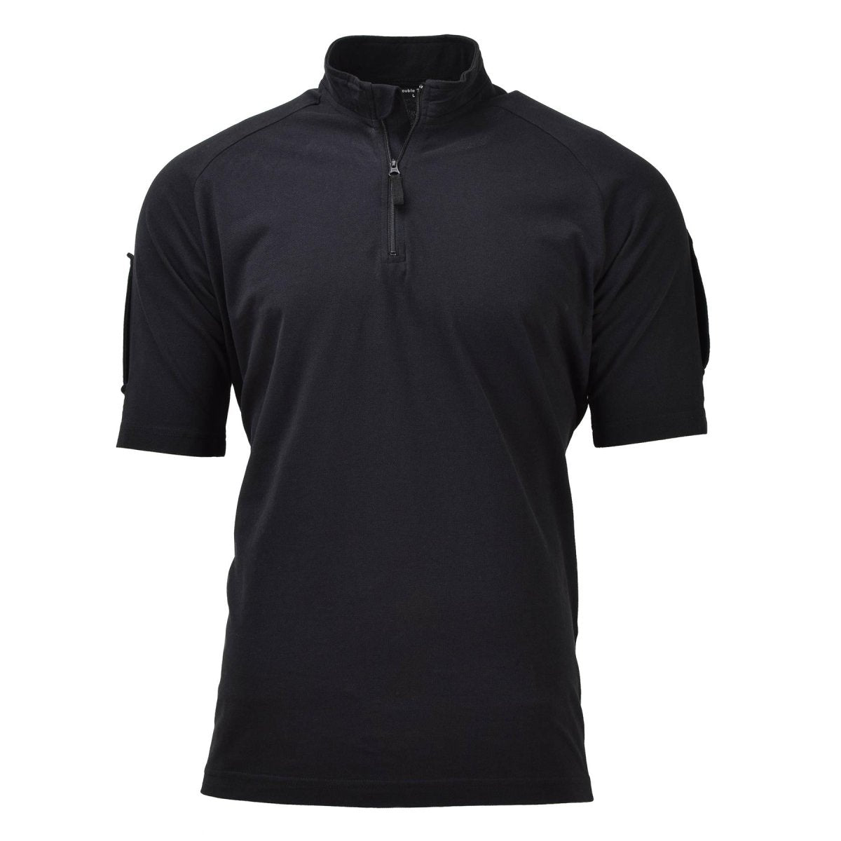 Camisetas tácticas de la policía del ejército británico original manga corta con cremallera negra nueva