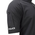 Camisetas tácticas de la policía del ejército británico original manga corta con cremallera negra nueva