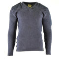 Jumper del ejército británico Original Comando Jumper azul suéter gris lana en V